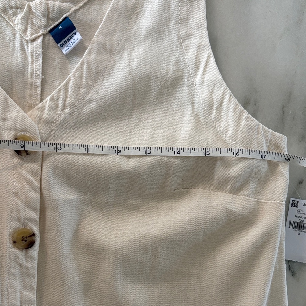NWT Cream Button-Front Mini Dress - Picture 5 of 6